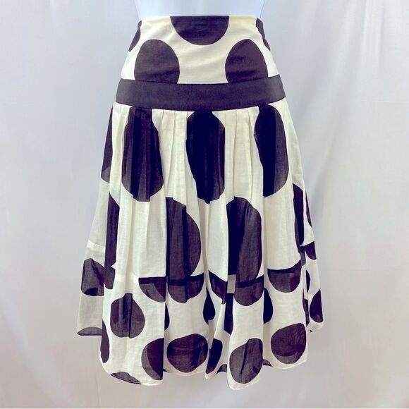 4 Etcetera Brown & White Polka Dot Skirt Cotton - Picture 1 of 8